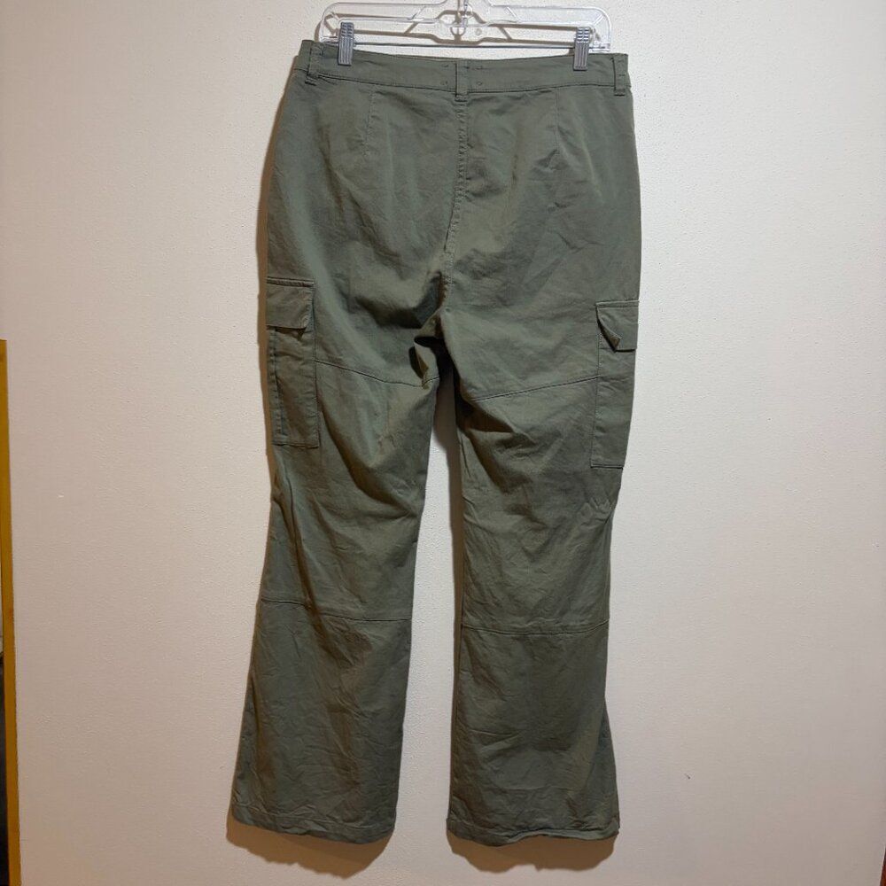 7Diamonds Size 30 10 Nellie Cargo Pants Olive Green Flare Utility - Picture 6 of 16